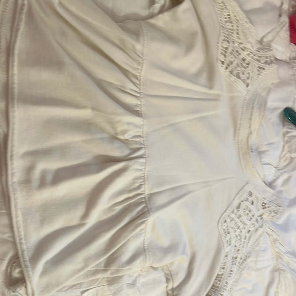 Altrd state lace shoulders babydoll top